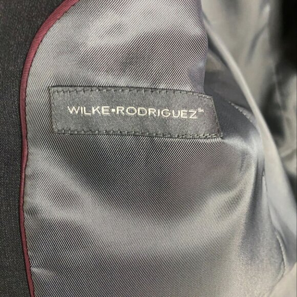 Wilke‎ Rodriguez Blazer Suit Men's 41 Long 35 Waist Wool Blend Gray Adults - Picture 4 of 9
